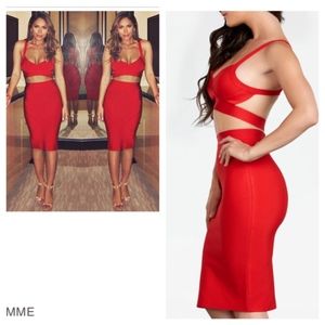 Red Bodycon Set